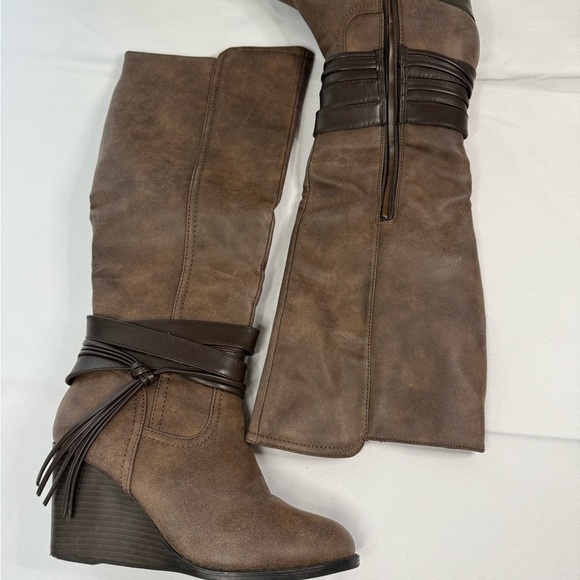Maurices Brown Over the Knee Boots with Suede Finish - Picture 1 of 9